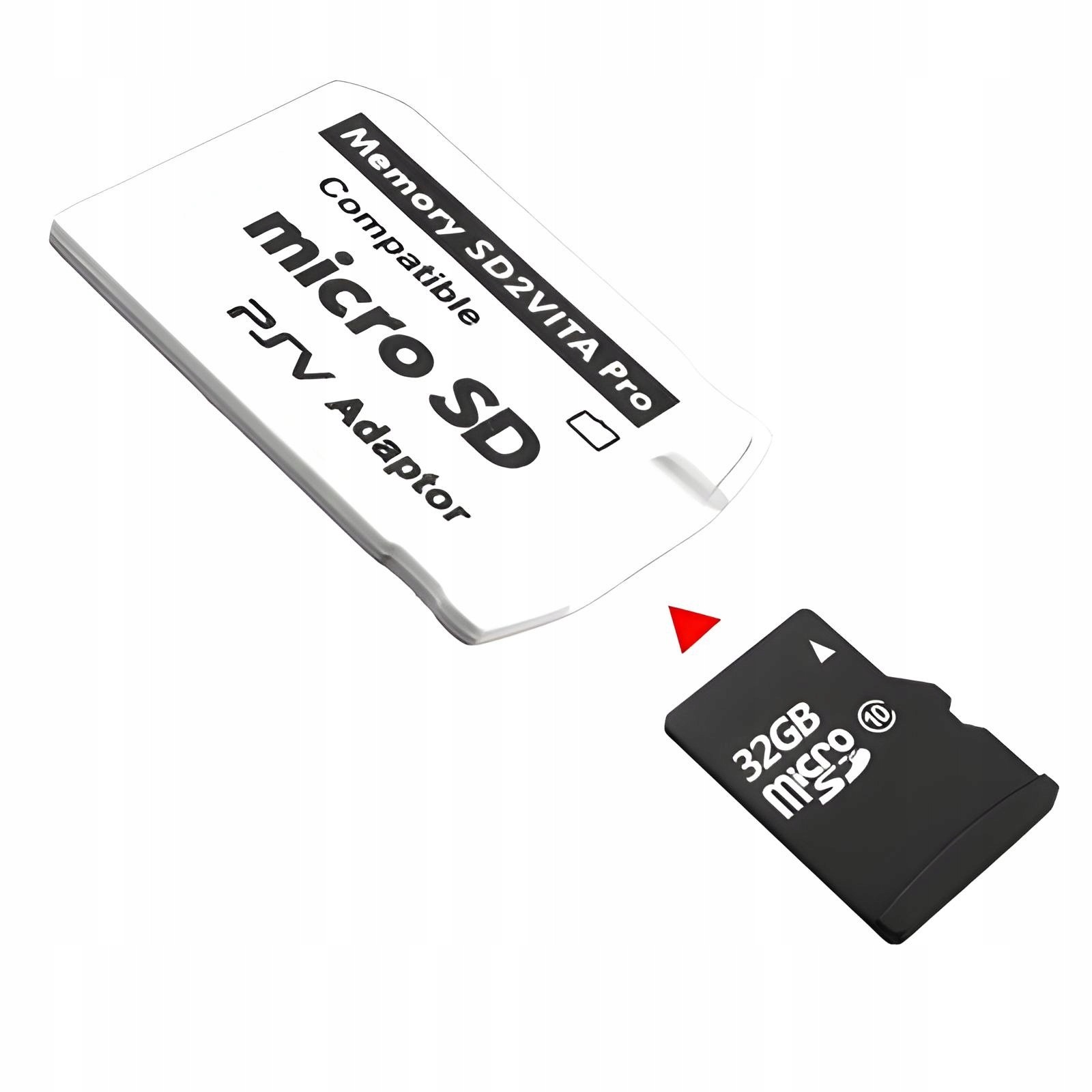 Adapter Micro Sd Do Ps Vita Slim I Fat Do Kart Pamięci Do 256 Gb Biała