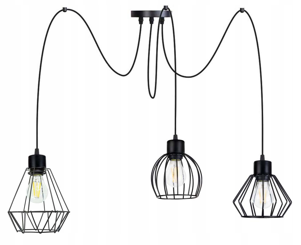 

Lampa sufitowa wisząca Zwis Loft klosz 3xE27 Pająk