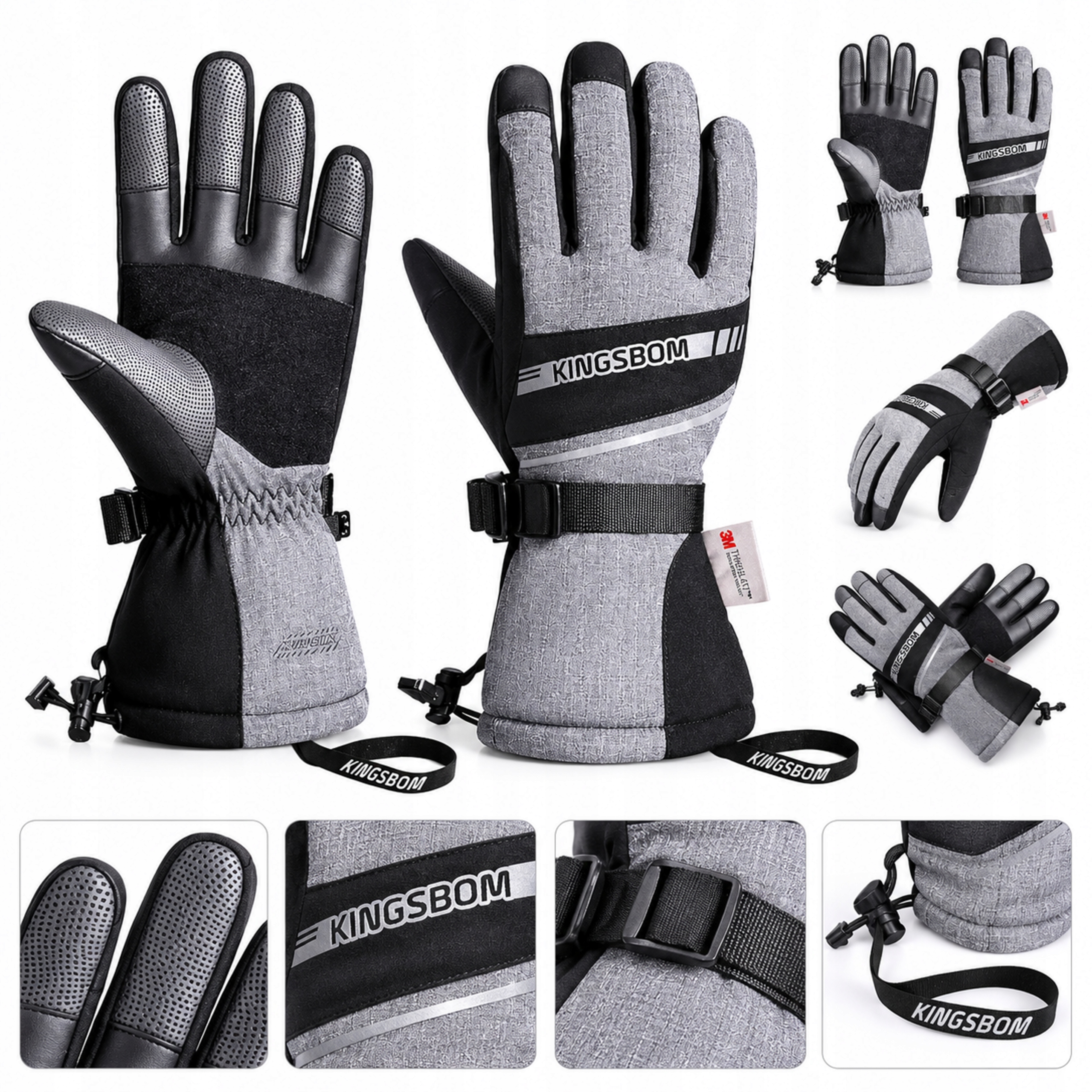 Rękawice Narciarskie Zimowe XL 3M Thinsulate Tpu Wodoodporne Na Stok Sport