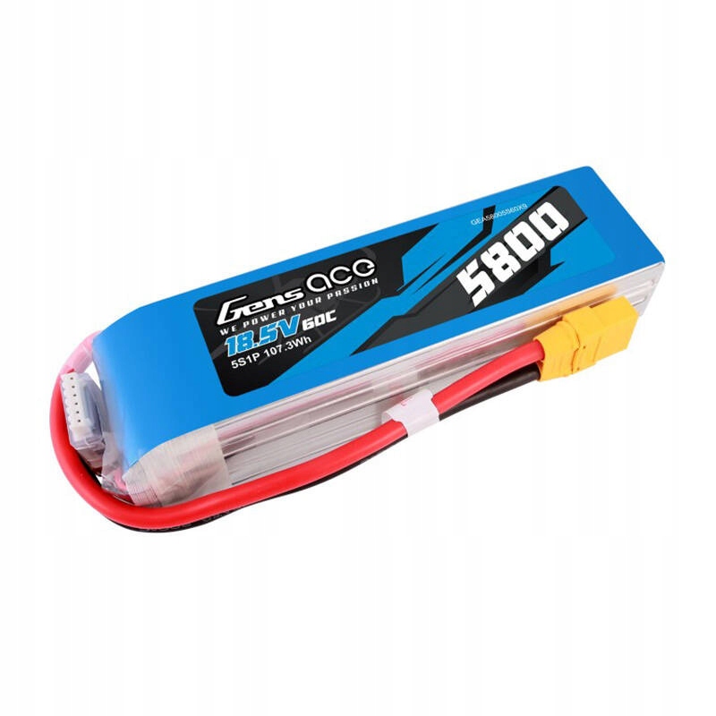 Akumulátor Gens Ace 5800 mAh 60C 18.5V (5S) XT90 Lipo Baterie Rc