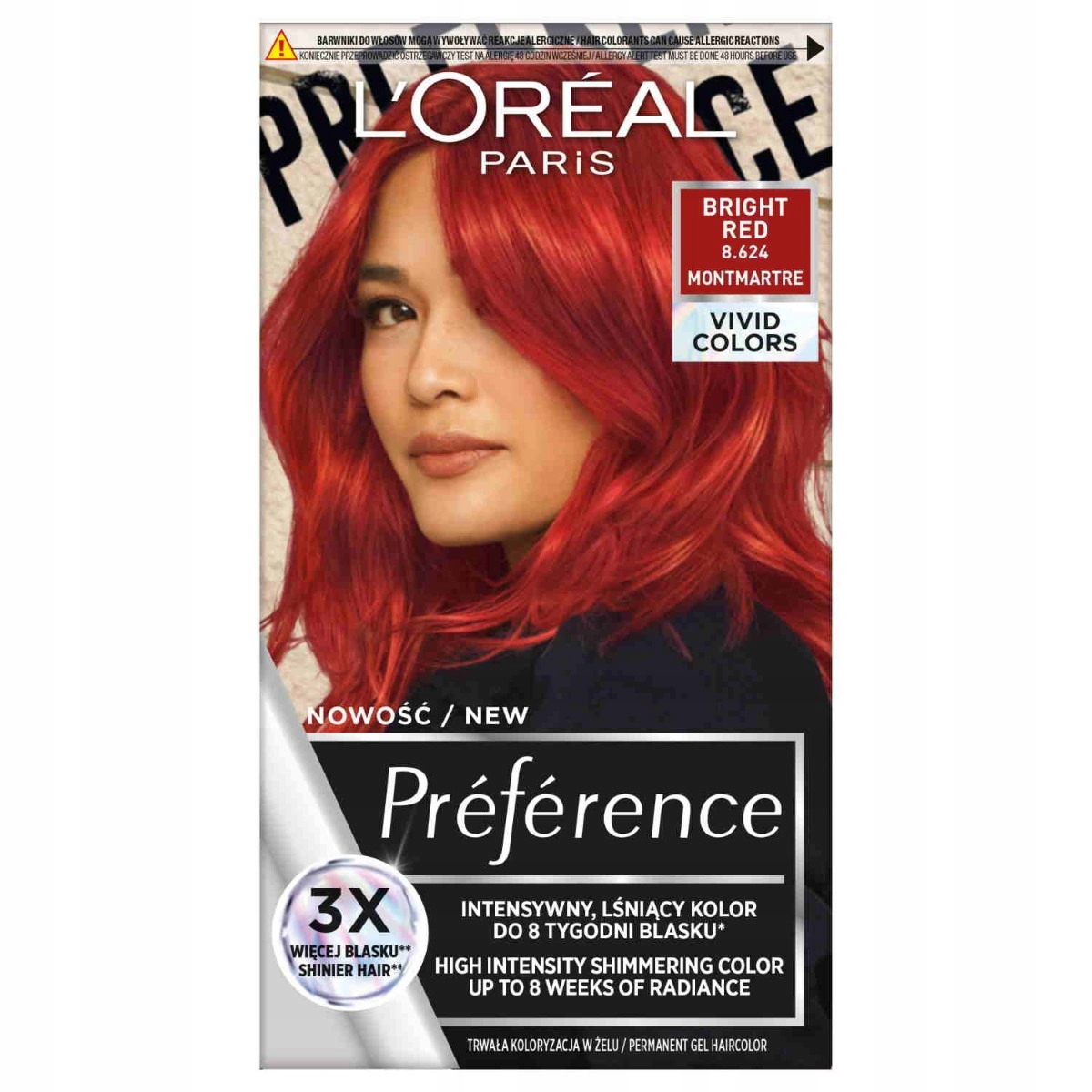 

Farba do włosów LOreal Preference 8.624 Bright Red