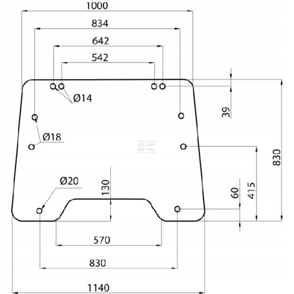 Přední sklo nastavitelné D9031 Kramp