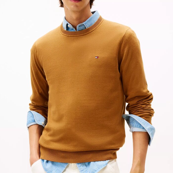 Svetr Tommy Hilfiger hnědý bavlněný XL (nový)