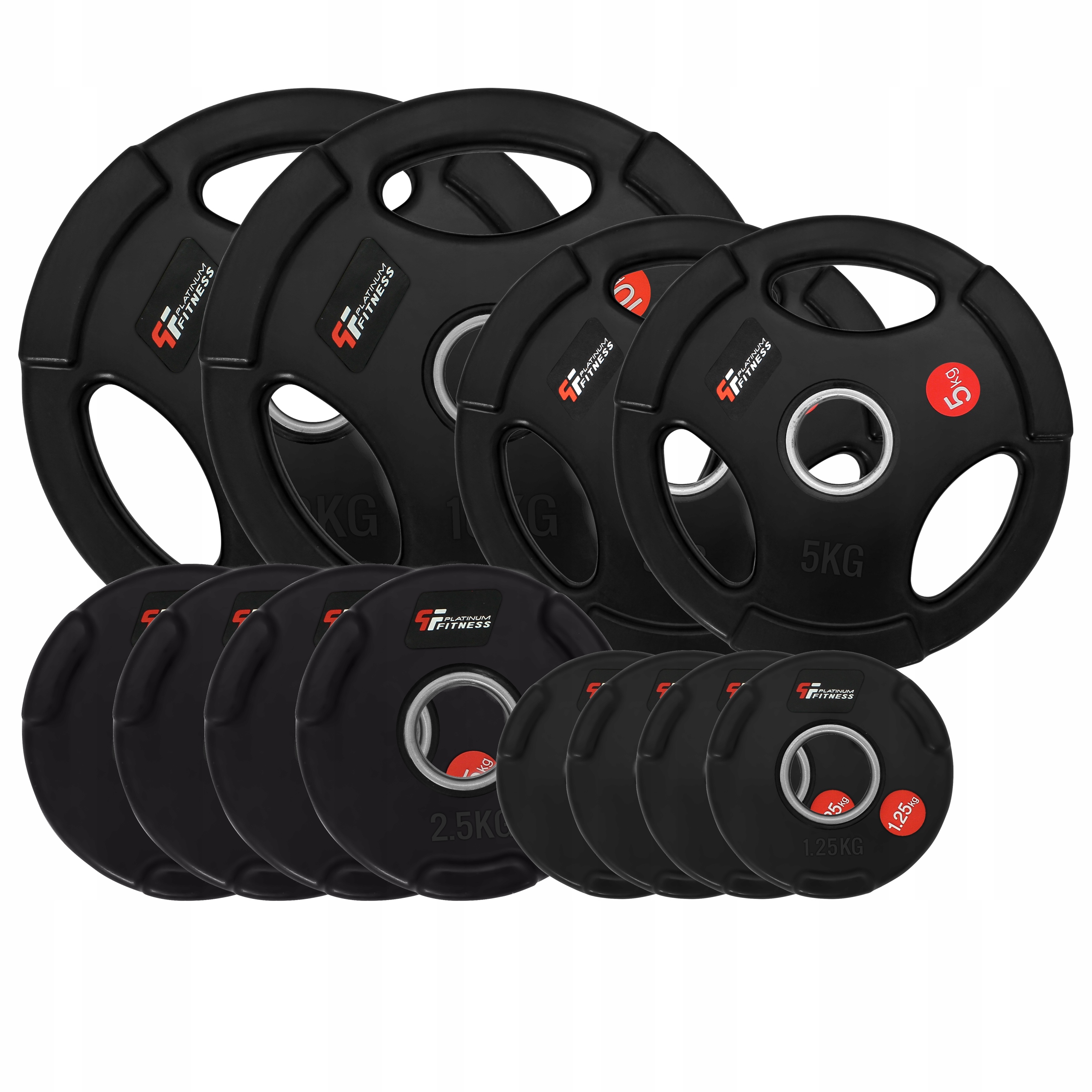 Platinum Fitness Zestaw Obciążenia 45 Kg Olimpijskie Ogumowane 50 MM