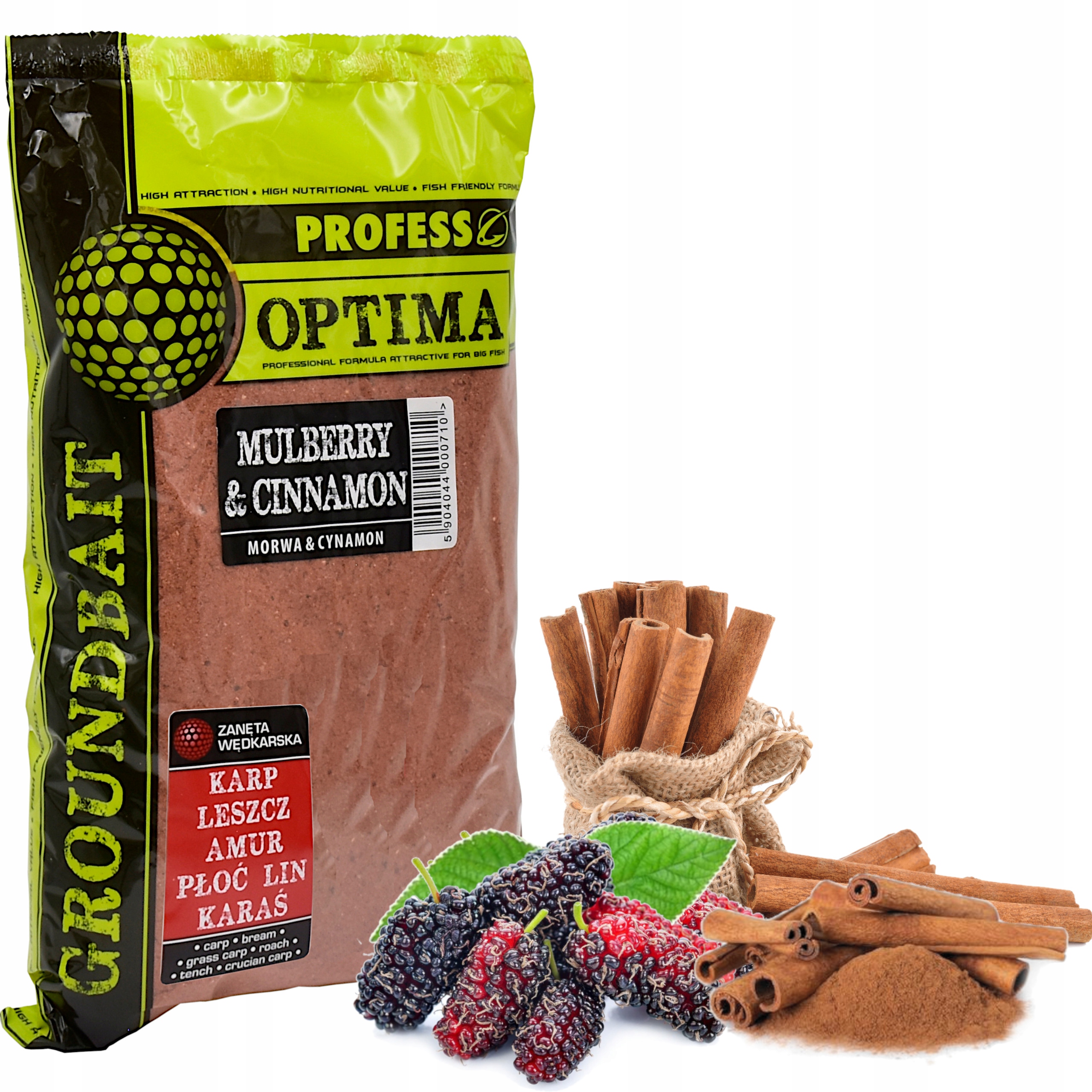 Zanęta Profess Optima 1KG Morwa & Cynamon Karp Leszcz Amur Lin Karaś