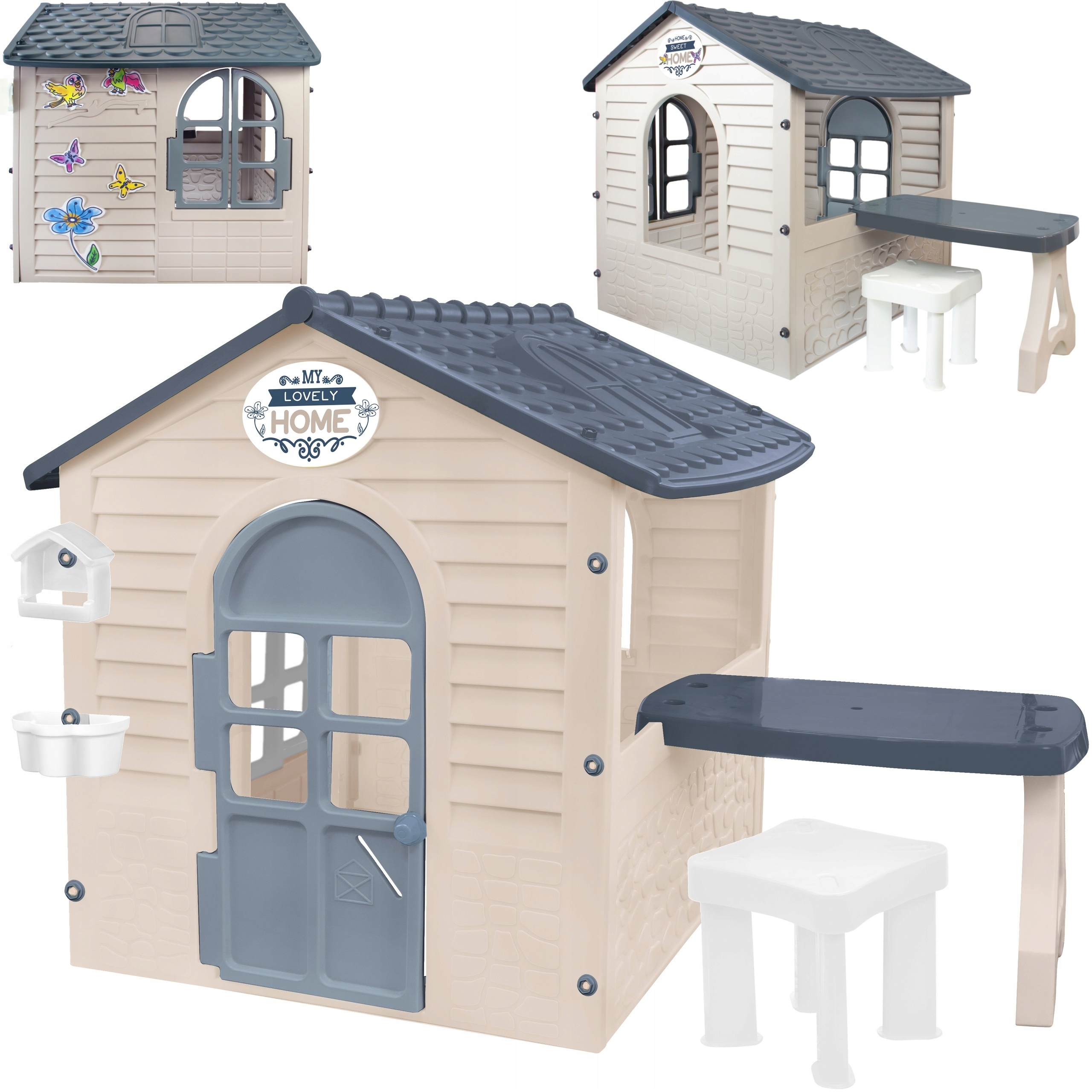 Domek Ogrodowy Dla Dzieci Ze Stolikiem i stołkiem Do Ogrodu Mochtoys polski