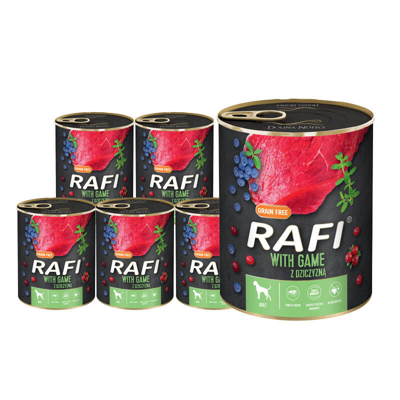 Levně Vlhké Krmivo pro psa Dolina Noteci Rafi Zvěřina 12x800g Bezobilné