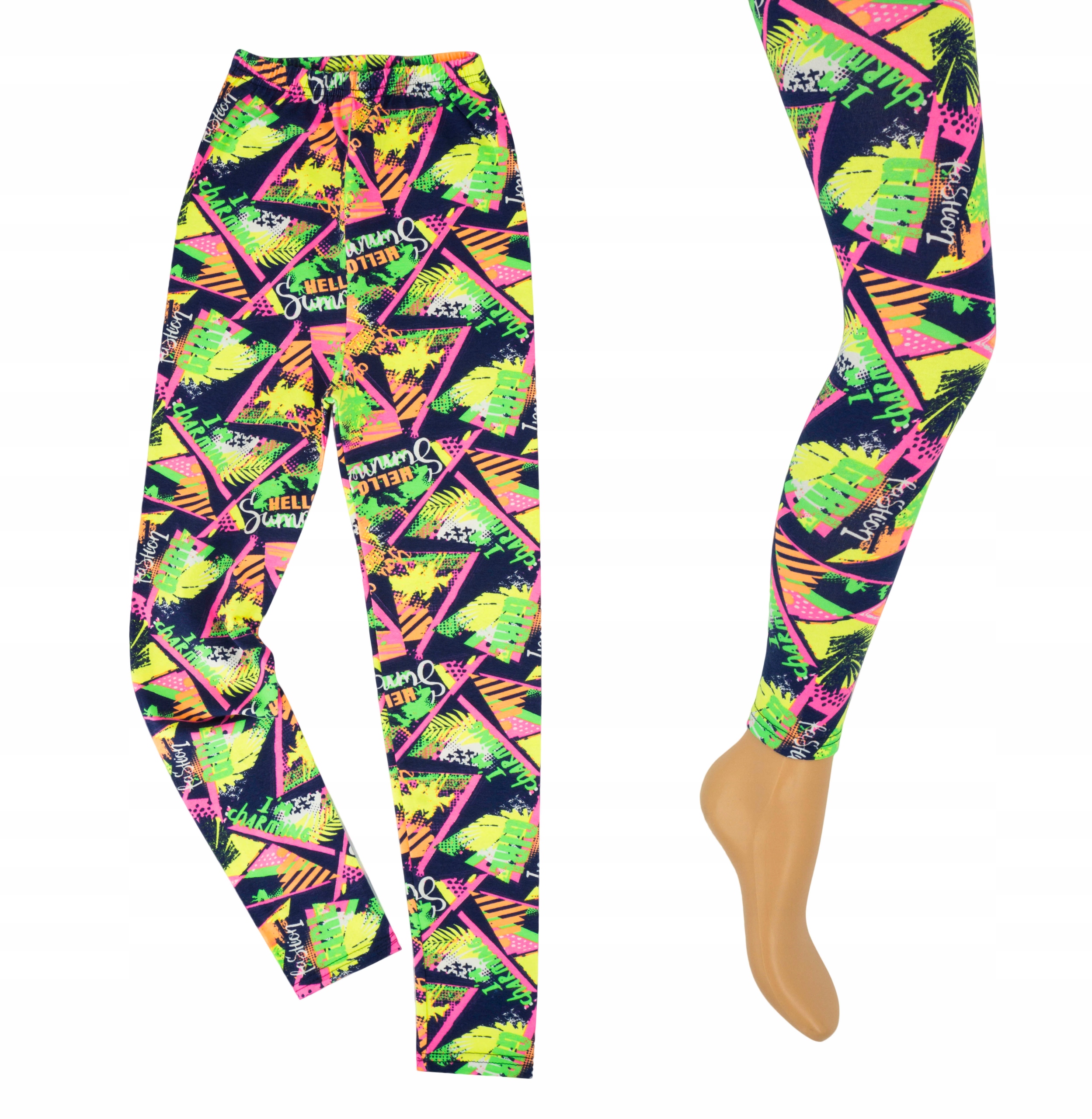 

Z535A Kolorowe getry legginsy 10 140