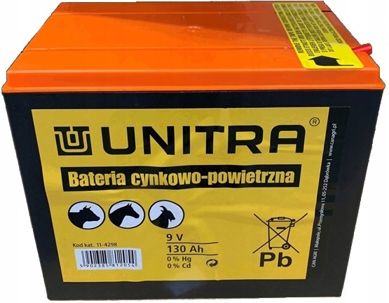 

Bateria Sucha Unitra 130Ah 9V Elektryzator Pastuch