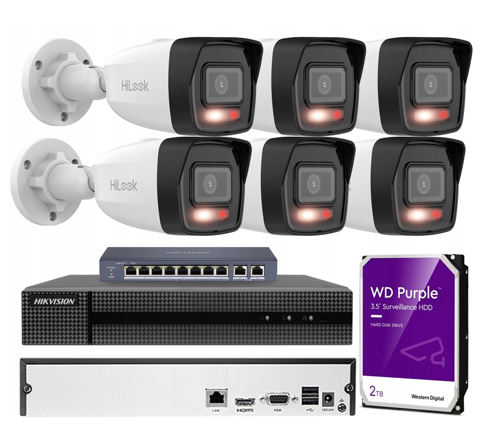 Sada pro monitorování Hikvision Cctv IPCAM-Hybrid Light 4MPx Kit