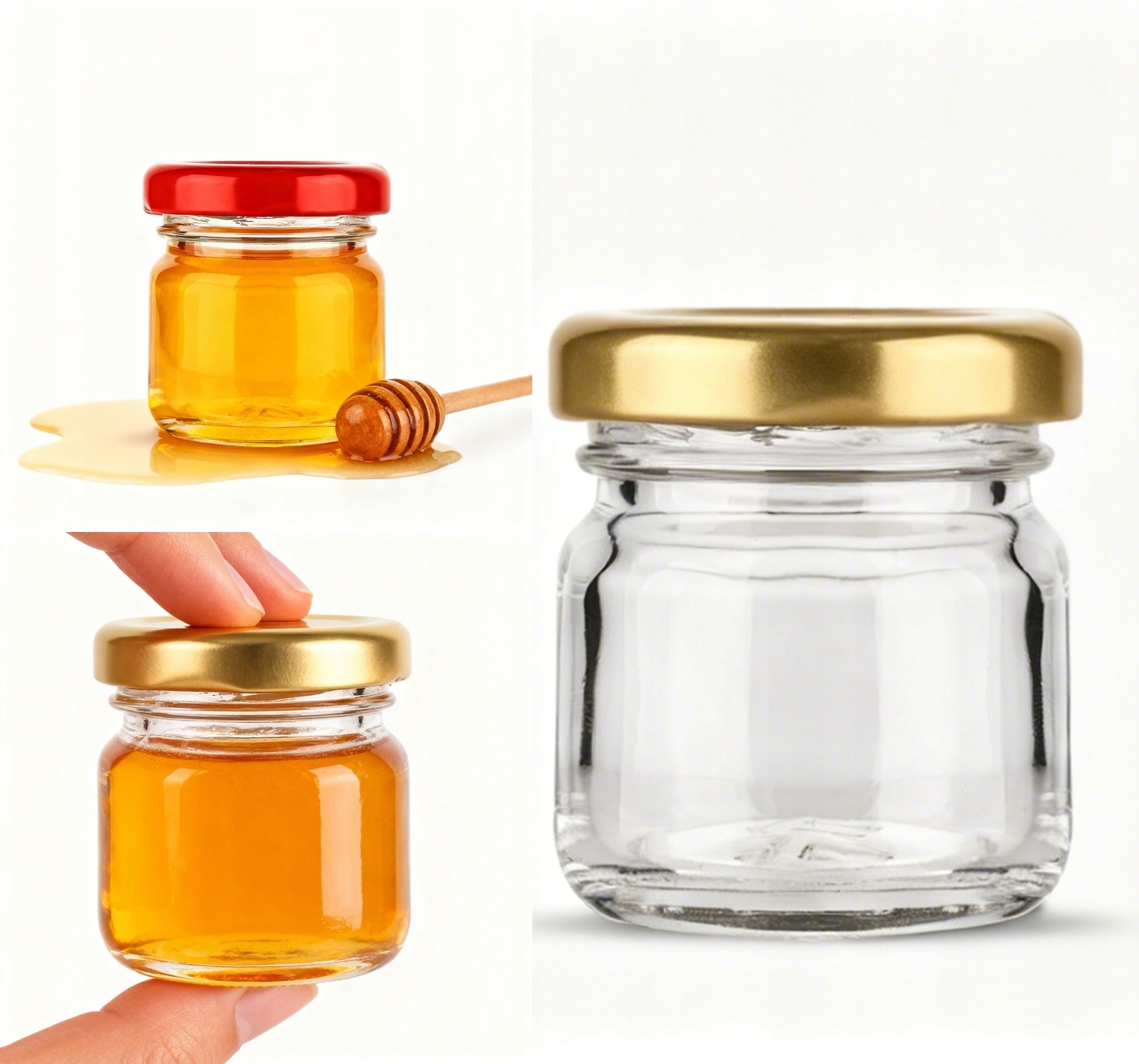 Sklenice 40 ml (60 ks) se šroubovacím uzávěrem Zavařovací Sklenice medu a koření svíčky