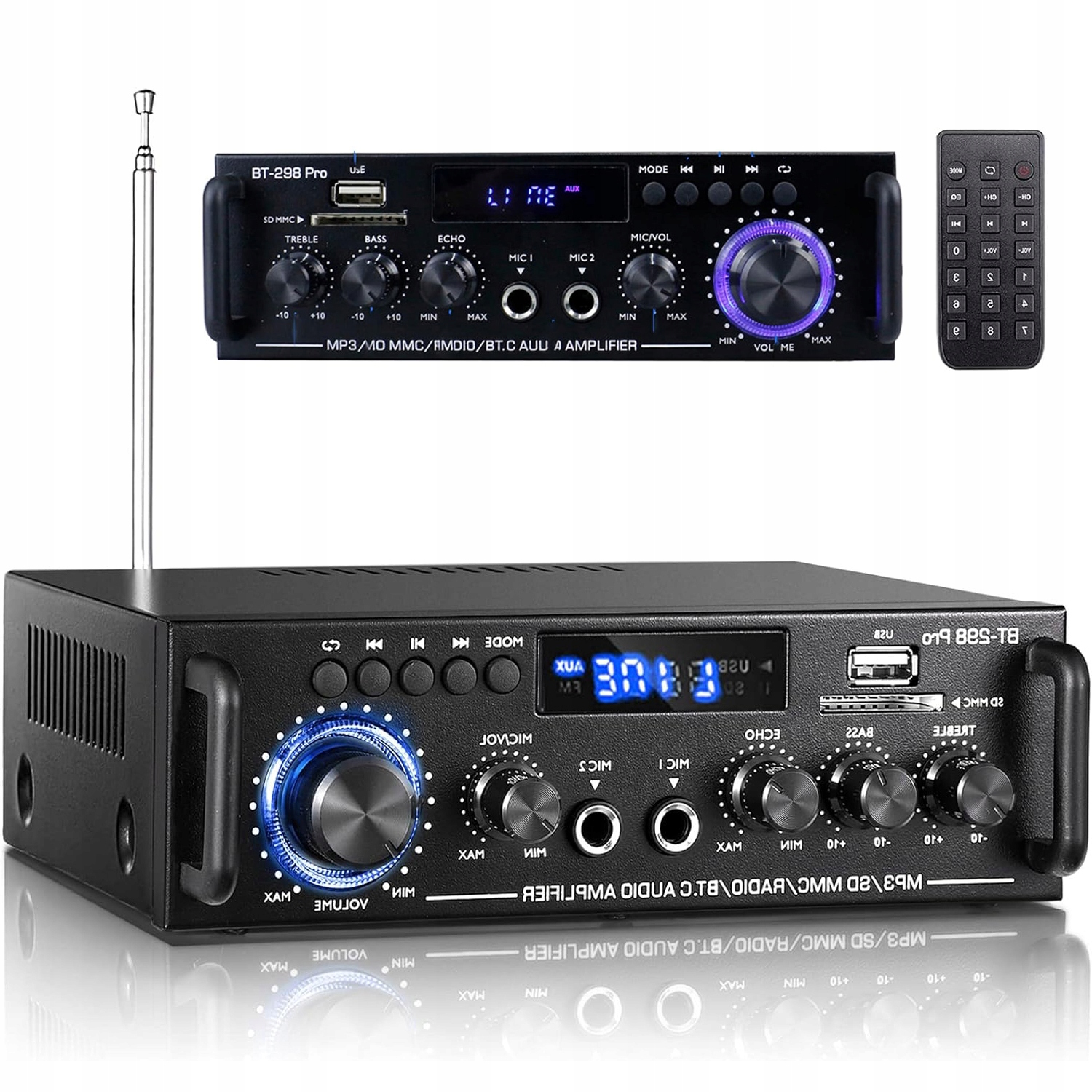 Stereo Hifi Zesilovač Bluetooth 5.0 50 W 50 W 2.0 Kanálový Audio Přehrávač