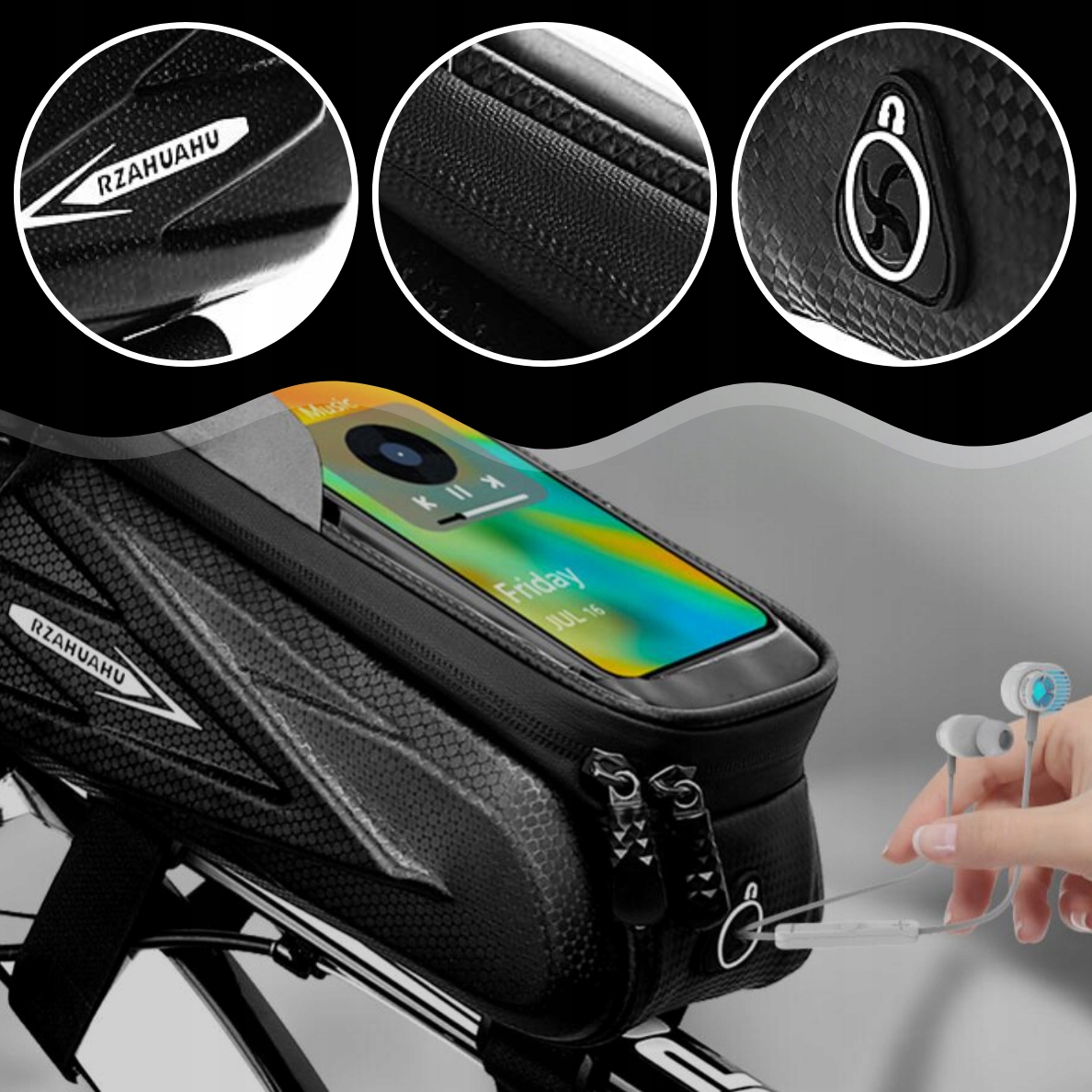 TORBA ROWEROWA WODOODPORNA SAKWA NA RAMĘ UCHWYT ROWEROWY NA TELEFON EAN (GTIN) 5905172601176