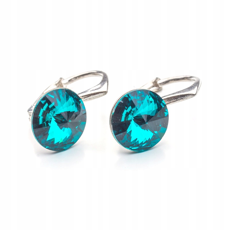 

Srebrne kolczyki 925 z kr. Swarovski Rivoli 8 Bz