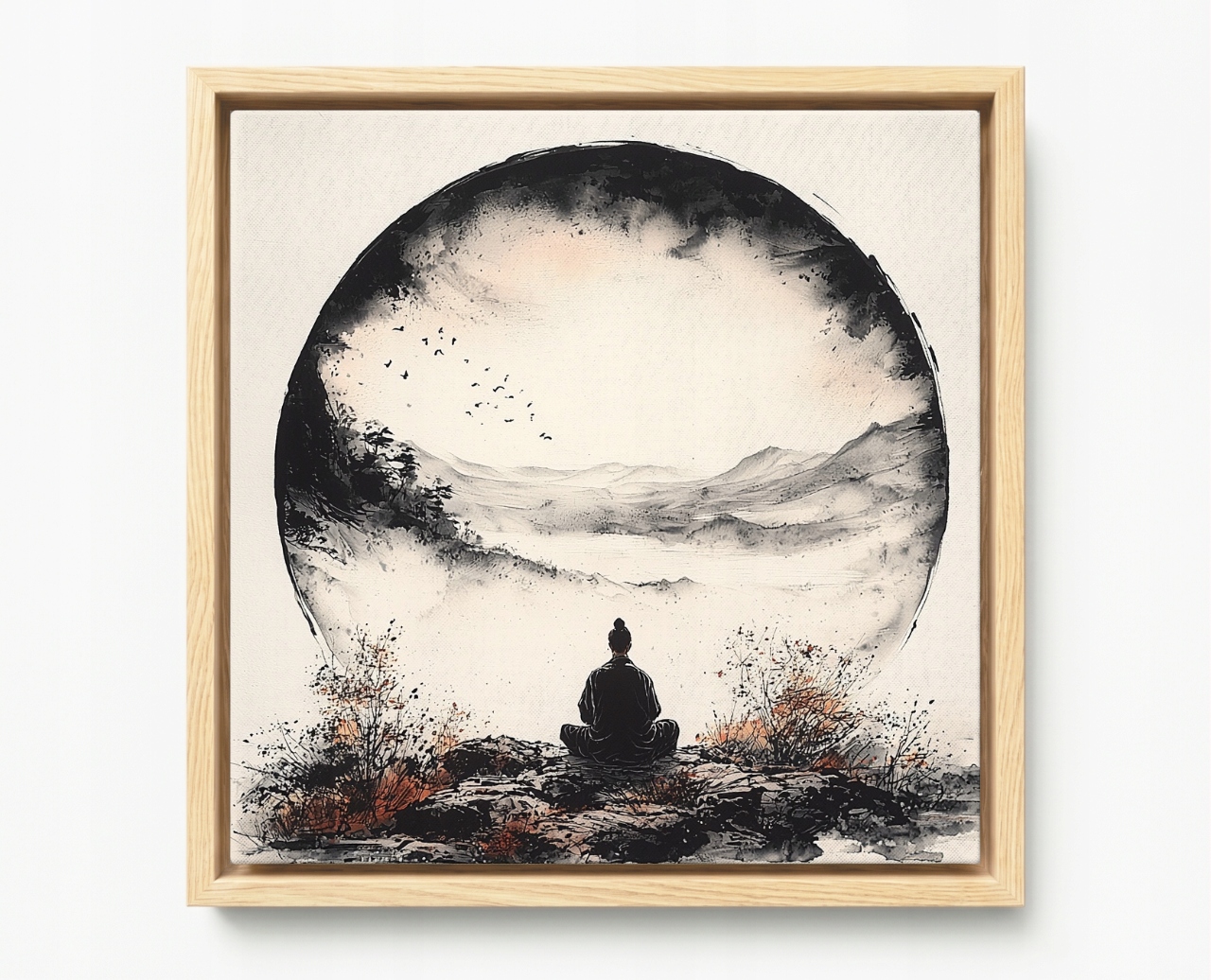 Obraz Rama American Box Mnich Meditácia Harmonia Zen Orient Japonsko 60x60