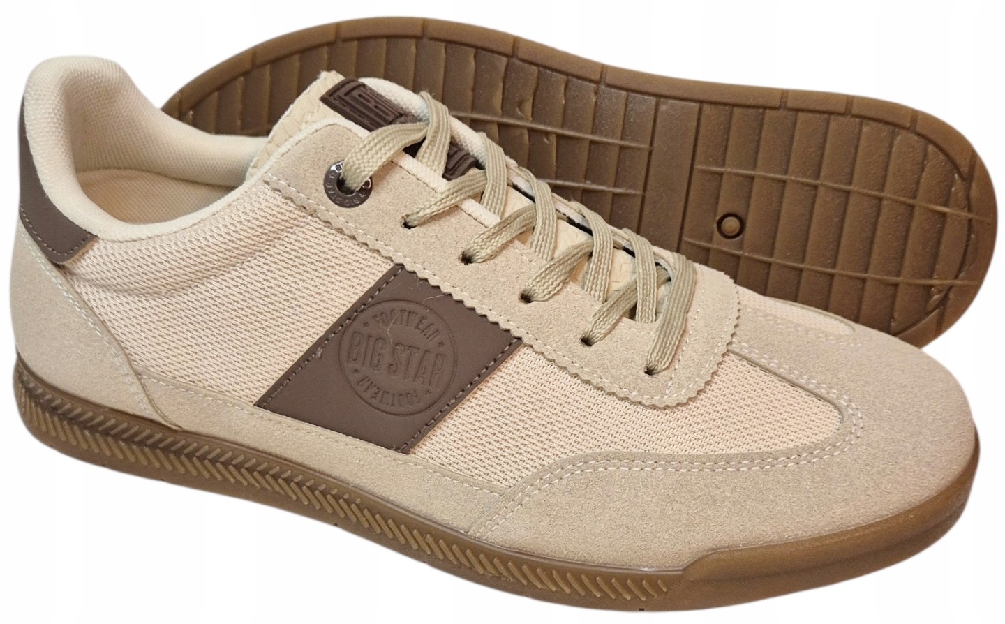 Big Star TT174306 Béžová-hnědá Pánské tenisky z eko-kůže, semiš, velikost vel.