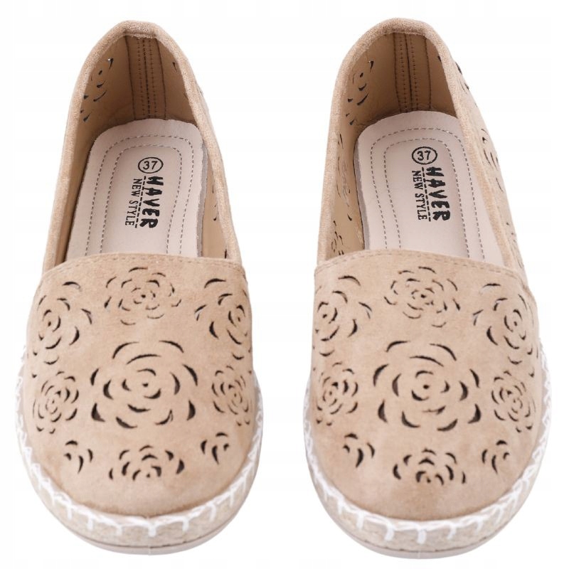 BEŻOWE ESPADRYLE DAMSKIE WSUWANE TENISÓWKI PŁASKIE PÓŁBUTY TRAMPKI Stan opakowania oryginalne