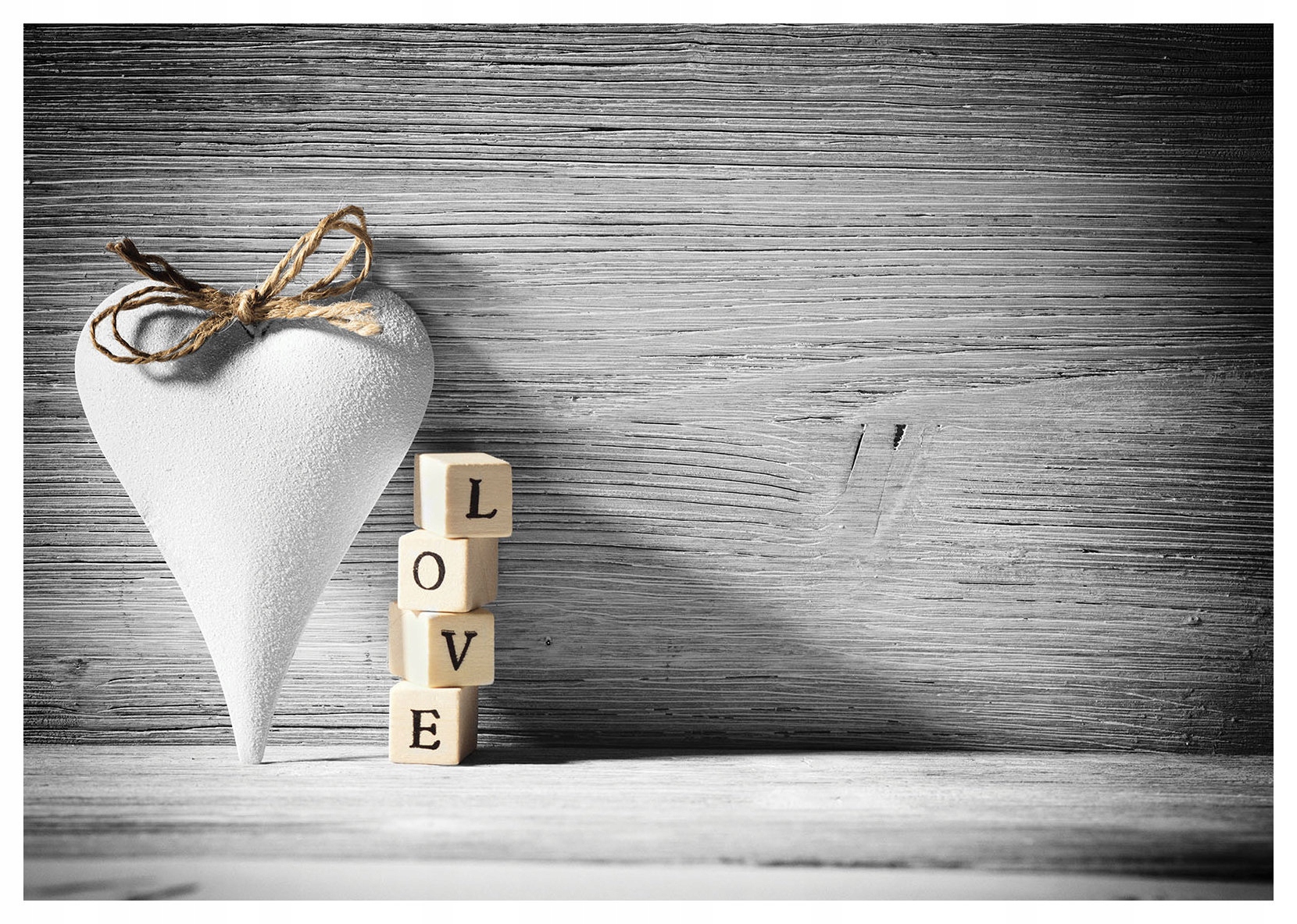 Fototapeta Love srdce dřevo vinylová šedá 208x146 lepidlo