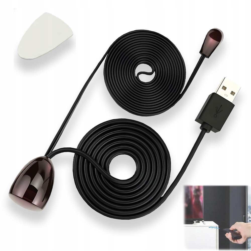 Przedłużacz Ir Przekaźnik Pilota Do Zabudowy Dekodera Usb Hq 2 m 20-60 KHz
