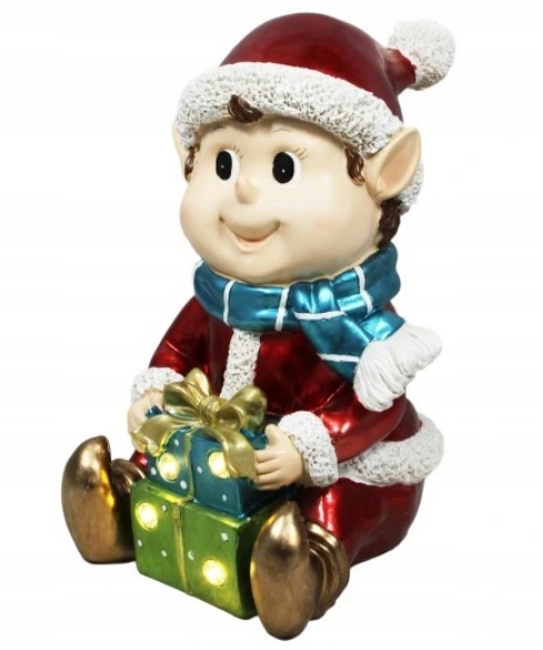 Figurka Skřítek Elf vánoční dárky Led 34 cm