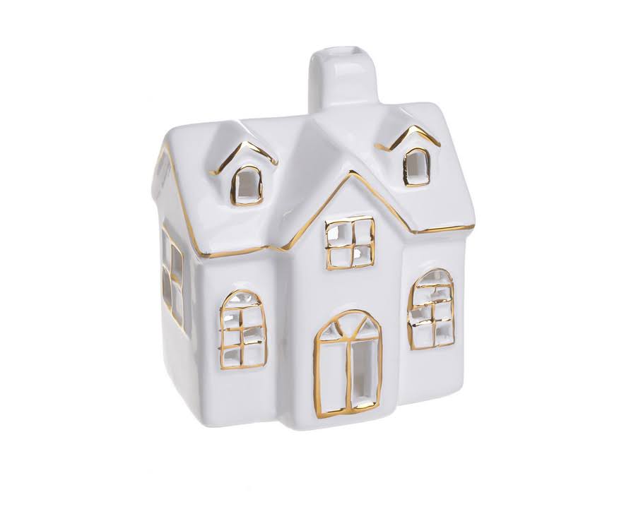 

Domek ceramiczny biały podświetlany Led ozdoba