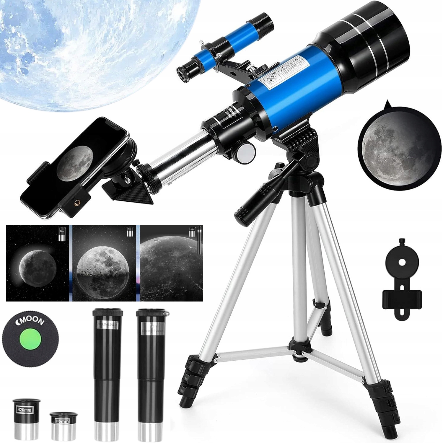 Astronomický Dalekohled+příslušenství+batoh Přenosný Multifunkční