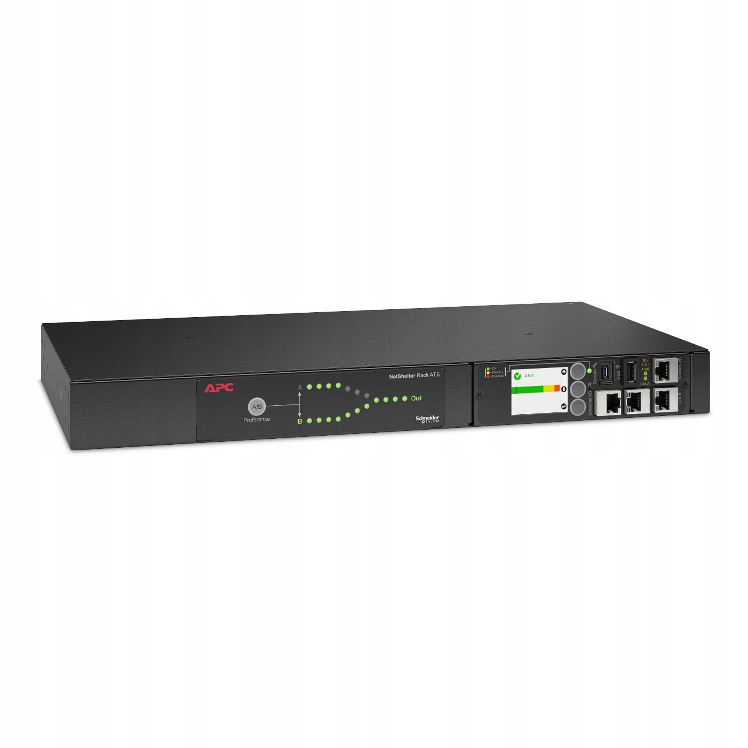 Rack Ats, 230V, 16A, C20 in, (8) C13 (1) C19 out