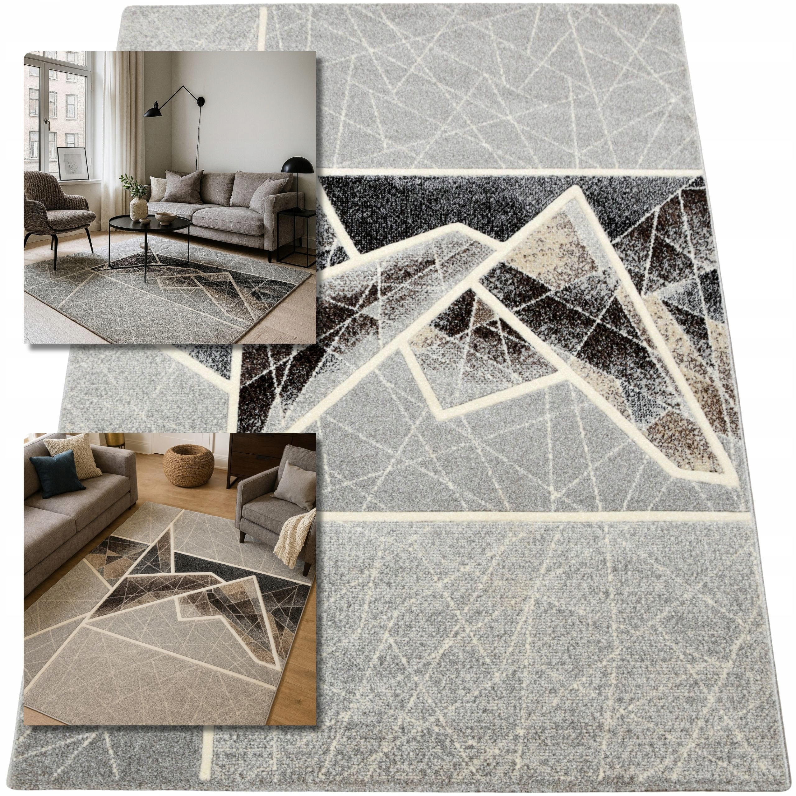 Koberec 120x170 Romantický Šedý Koberec Do Obývacího Pokoje Loft Moderní Koberec
