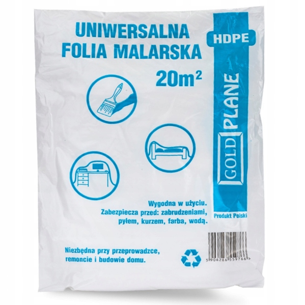 

Folia malarska ochronna, 4m x 5m cienka 80g