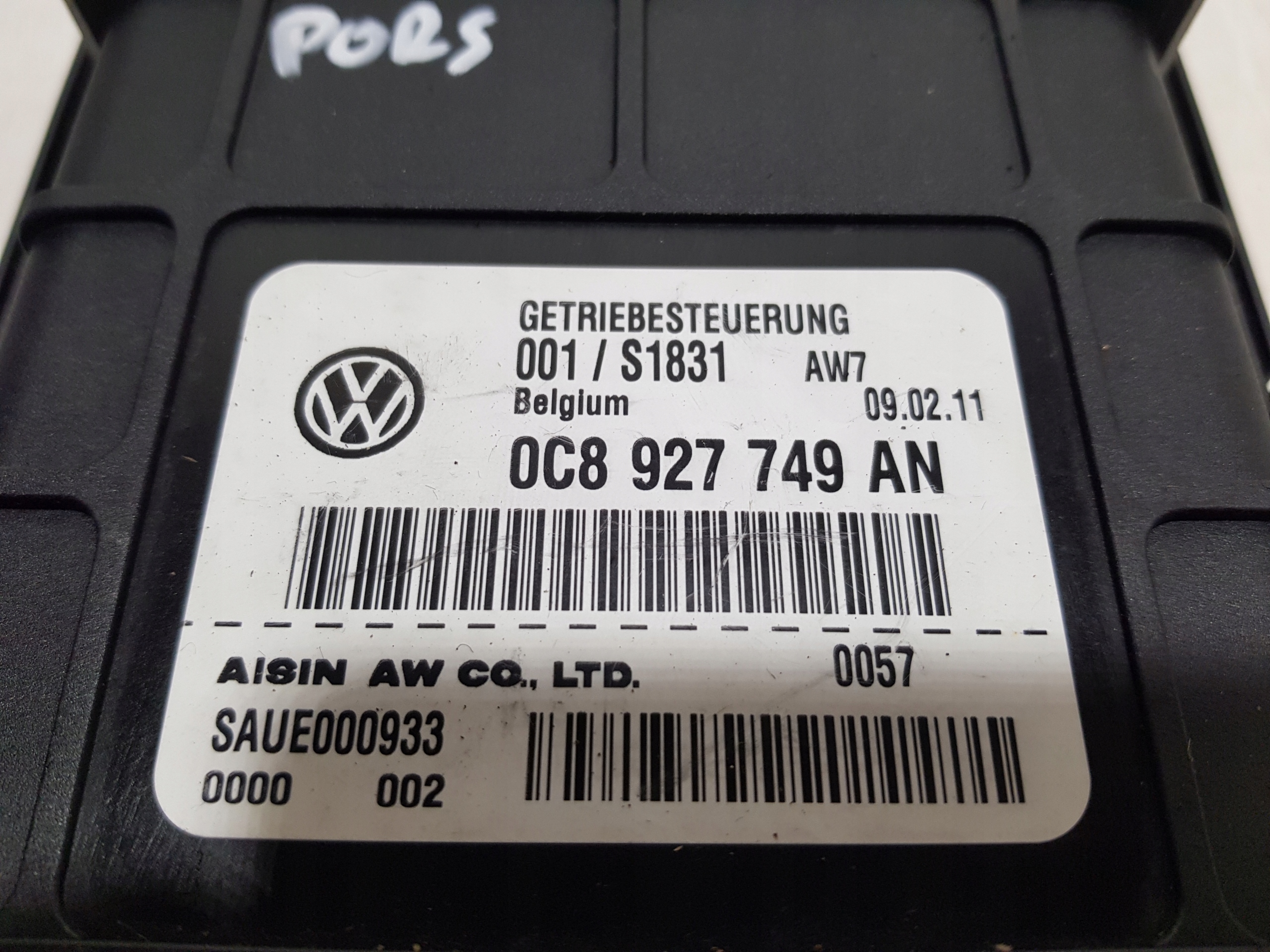 control unit module gearboxes PORSCHE CAYENE II 7P 4.8 0C8927749AN