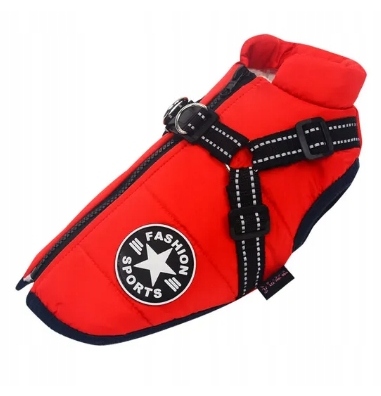 Zimní bunda pro psa Oblečení na zimu Voděodolné Velikost M Červená