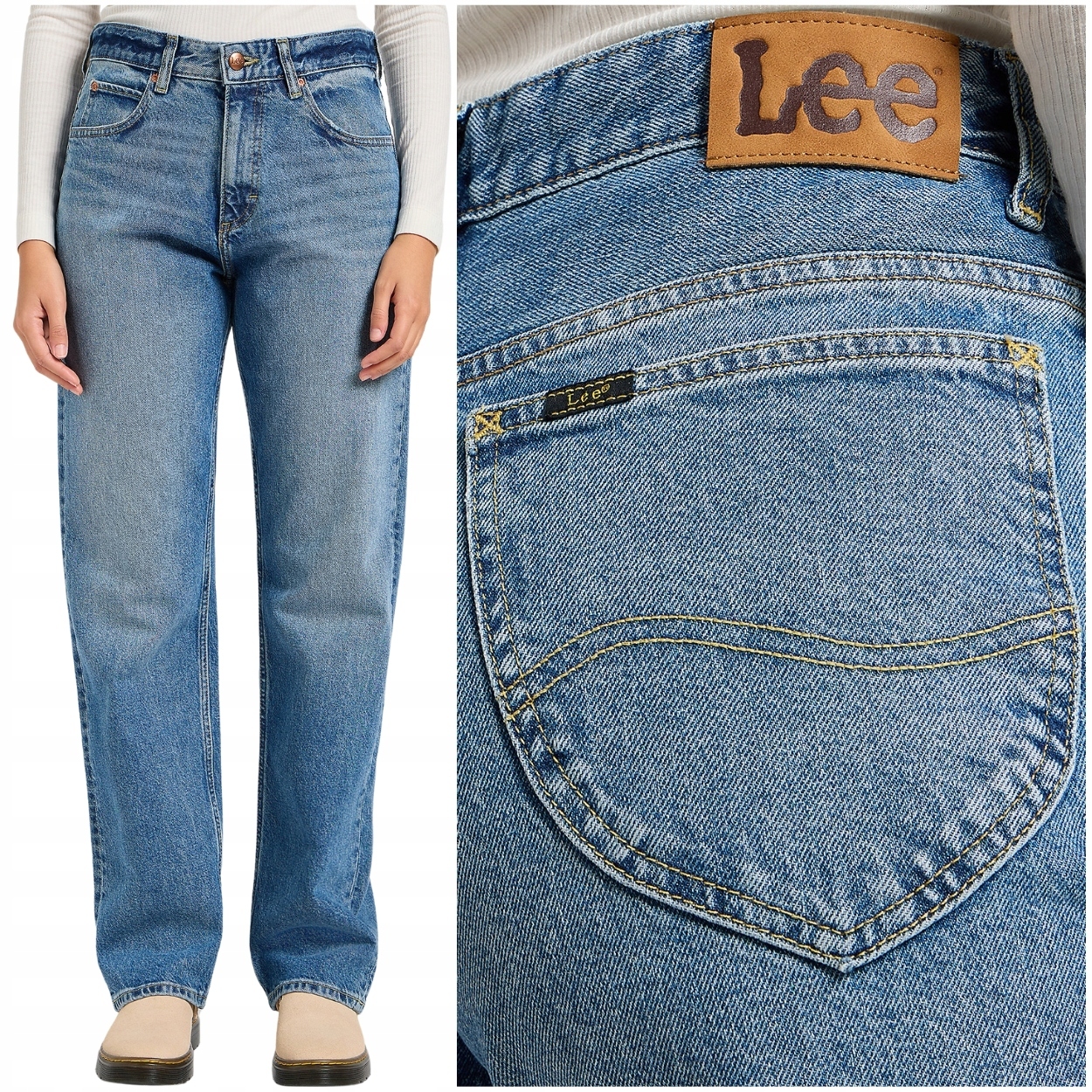 Lee Rider Classic vysoké rovné volné dámské džínové kalhoty W28 L33