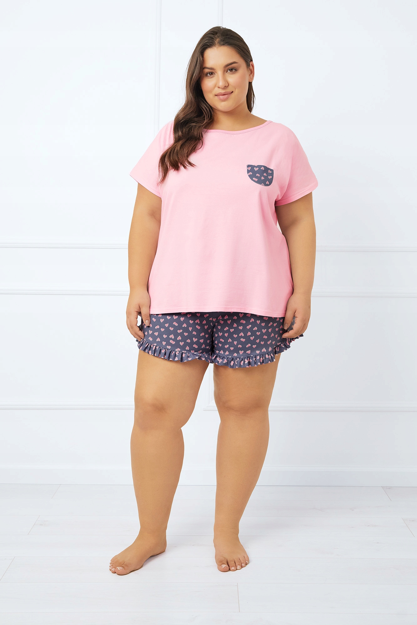 Dámské pyžamo s krátkým rukávem, krátké kalhoty Lotte XXL Italian Fashion