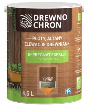 DREWNOCHRON Impregnat EXPRESS Ogród 4,5L Orzech Ciemny