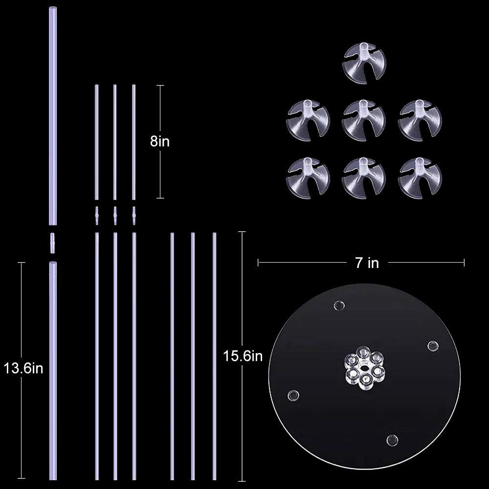 Stojak na balony URODZINY stelaż dekoracje 70cm XL ślub PATYCZKI do balonów Materiał inny