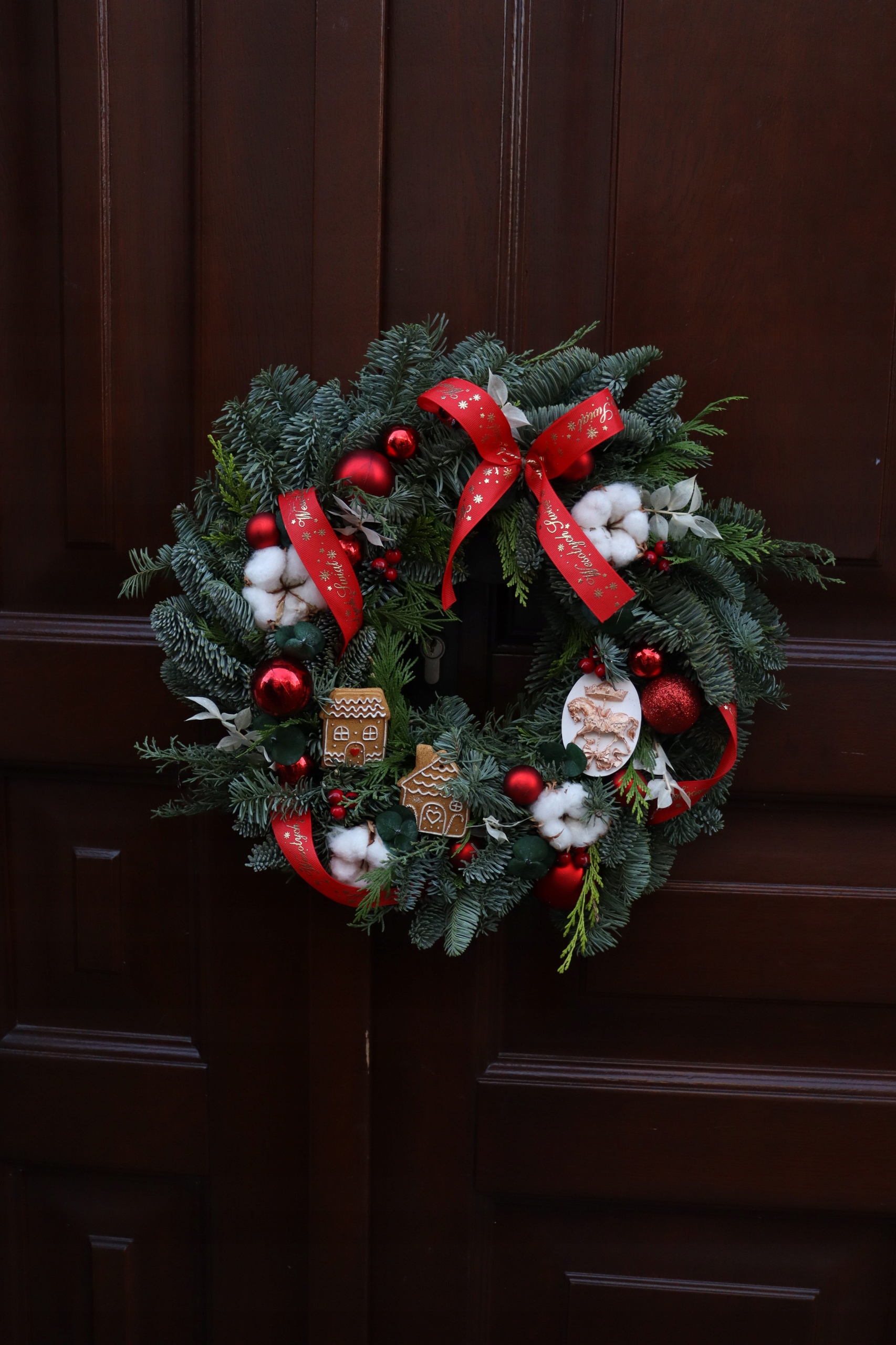 Vianočný veniec z prírodnej jedle Nobilis, veniec 40 cm, Vianoce