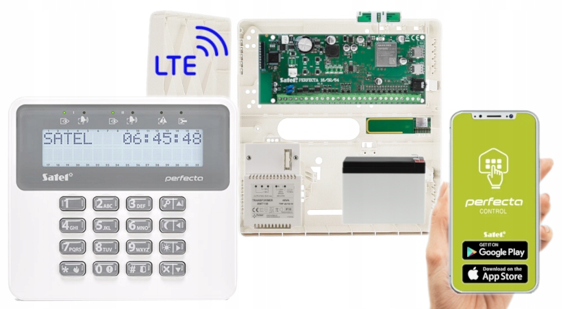 ALARM DO DOMU SATEL PERFECTA 16 LTE SET WRL 433Mhz APLIKACJA SMS ZESTAW