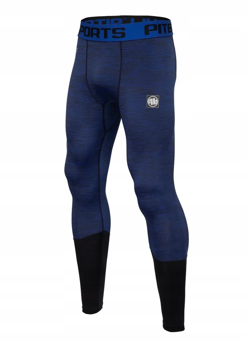 Pitbull Legginsy Treningowe Męskie Performance Pro Plus Small Logo Niebiesk