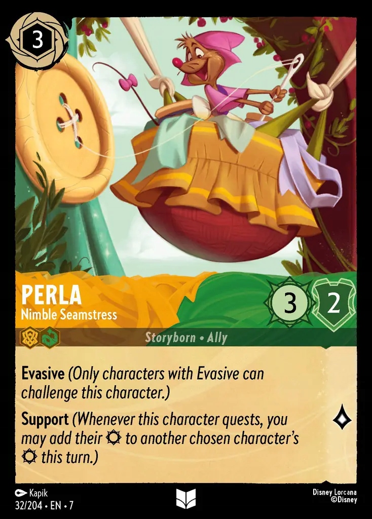 Disney Lorcana Perla Nimble Seamstress 7ARI #032 Foil