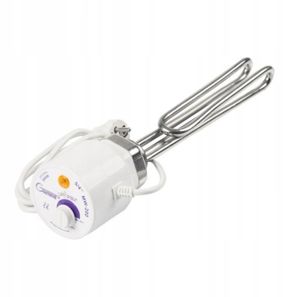 Krátký Bojlerový Ohřívač S Termostatem 2 kW 2000 W 5/4'' Pro Vertikální Ohnutí