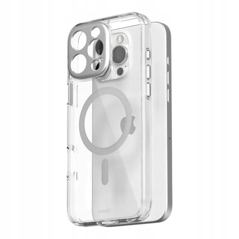 Puzdro Moshi iGlaze pre iPhone 16 Pro Max Luna Silver MagSafe