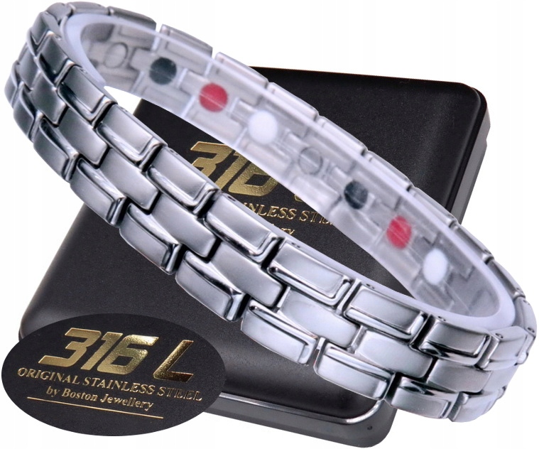 Stříbrný Zdravotní Náramek Pánský Náramek Magnetický Silný Originál