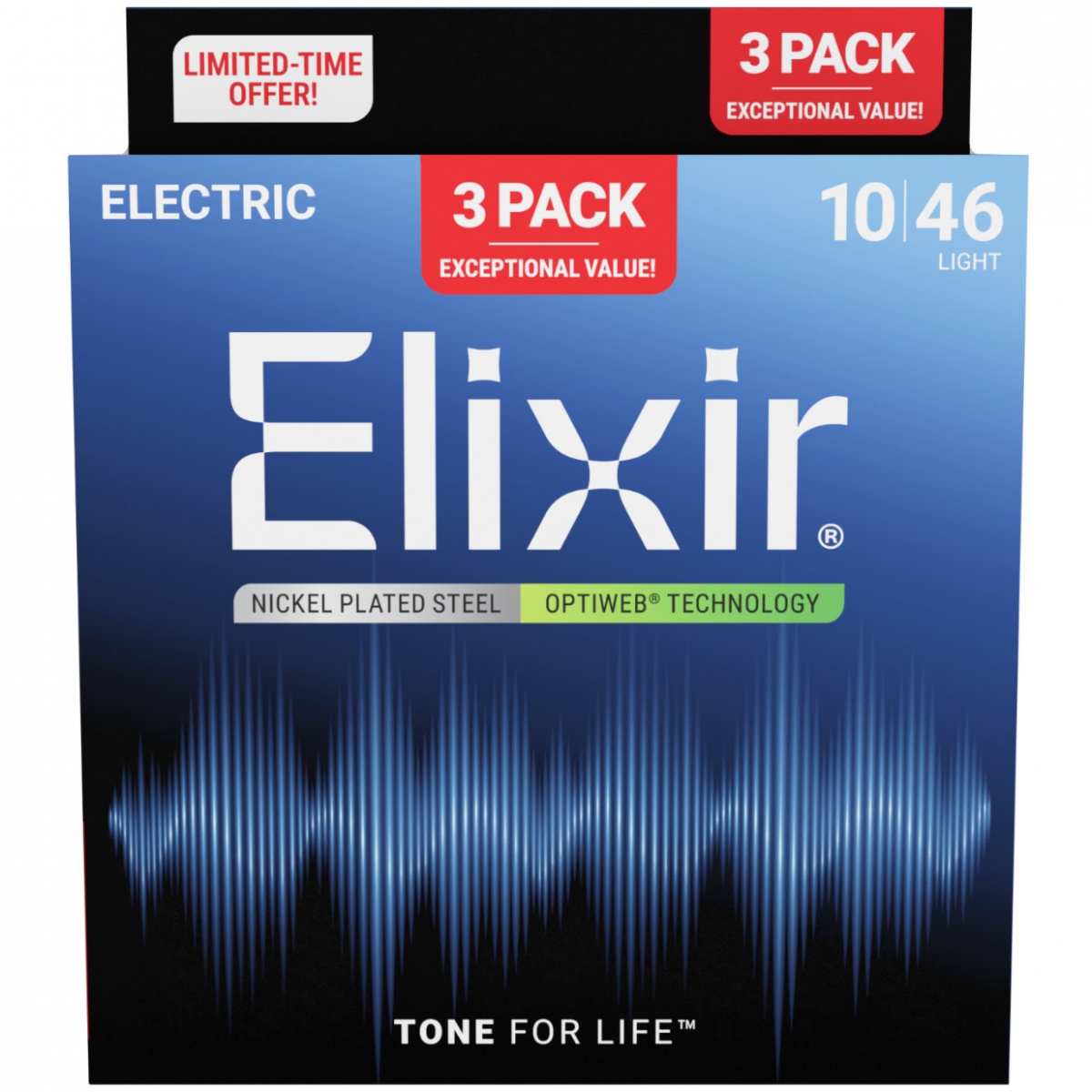 Struny Elixir OptiWeb poniklované (10-46) 3 kusy