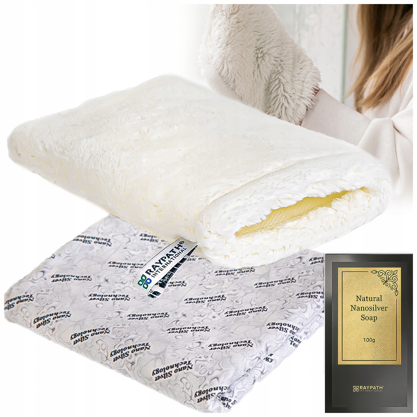 Levně Univerzální sada Rukavice M Sunbeam Bílé mýdlo 100 g Raypath