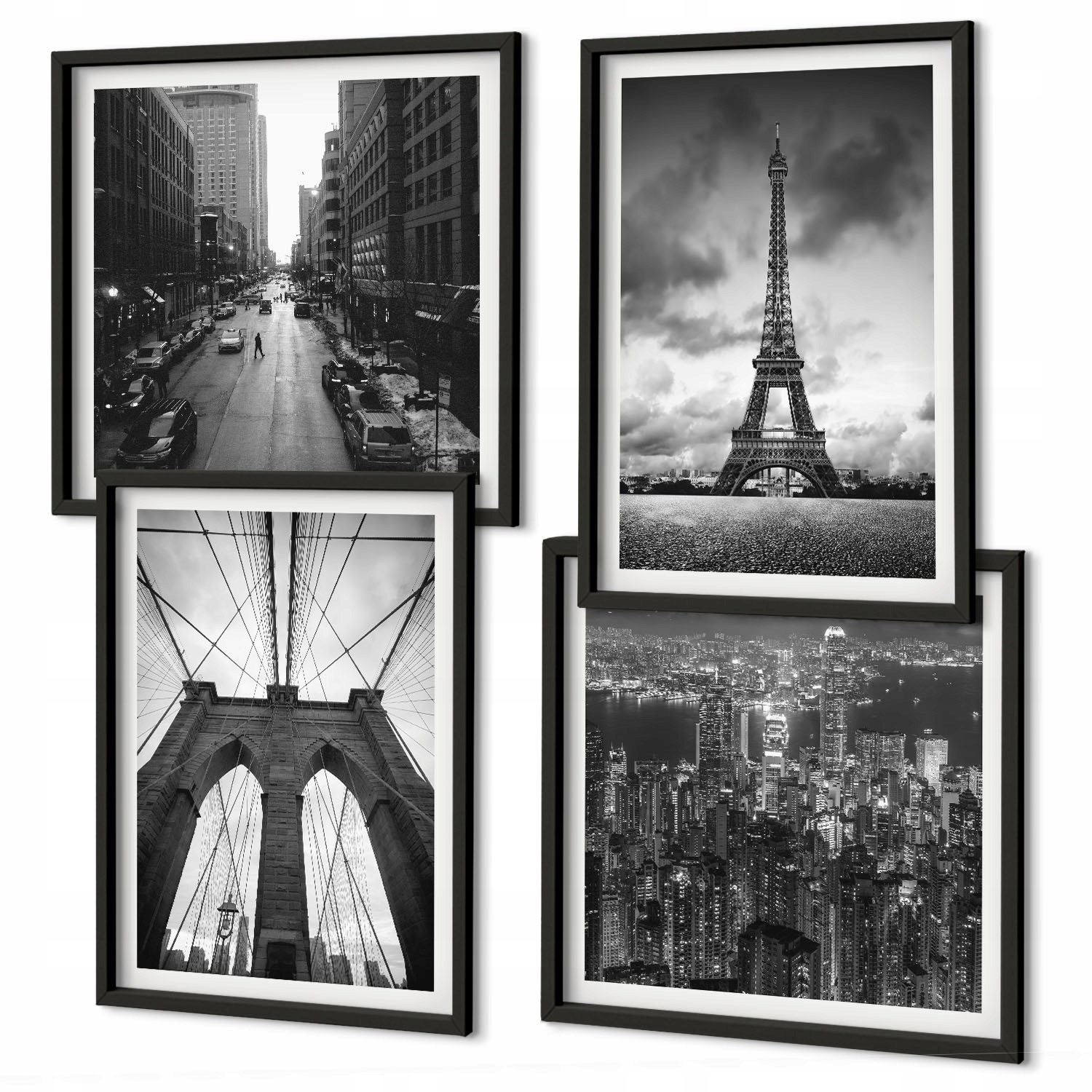 Moderní obraz nad pohovkou v rámu Věže mosty monochromatické Černá konstrukce