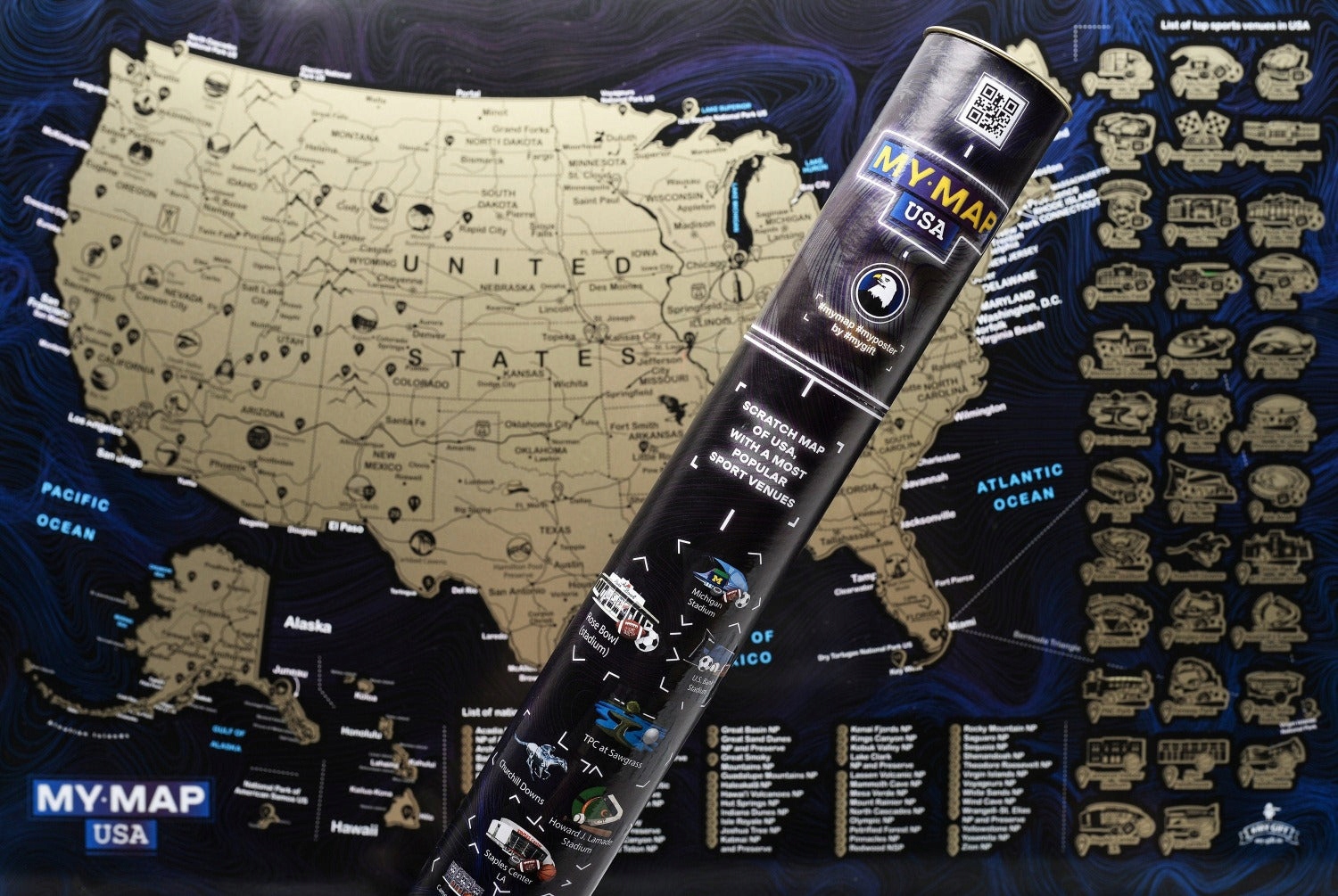 MAPA ZDRAPKA USA Scratch MAP + National Parks mapa usa Marka bez marki
