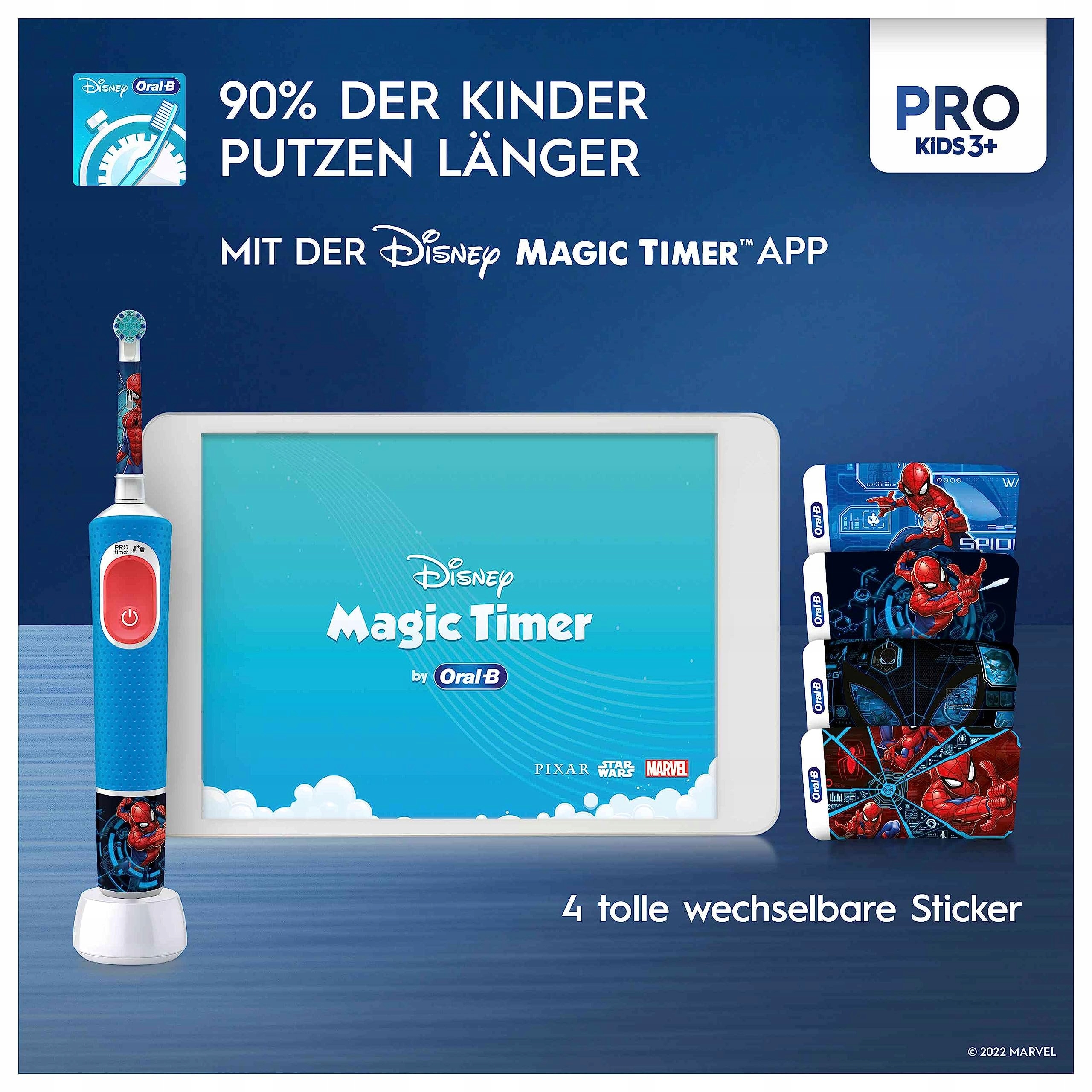 ORAL-B Pro Dla Dzieci Spiderman Szczoteczka Elektryczna Miękkie Włosie — miniatura 4