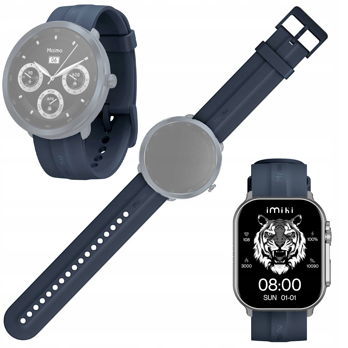 Wymienny Pasek opaska do zegarka Imiki 22mm Granatowy