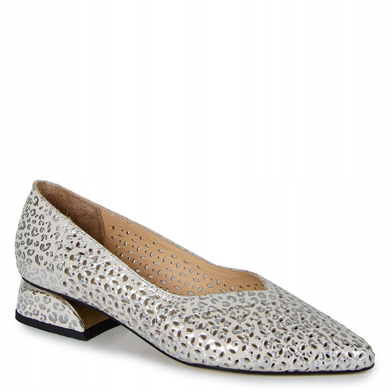Boccato 743.104 Béžovo-stříbrné Ažurové Kožené Baleríny 37