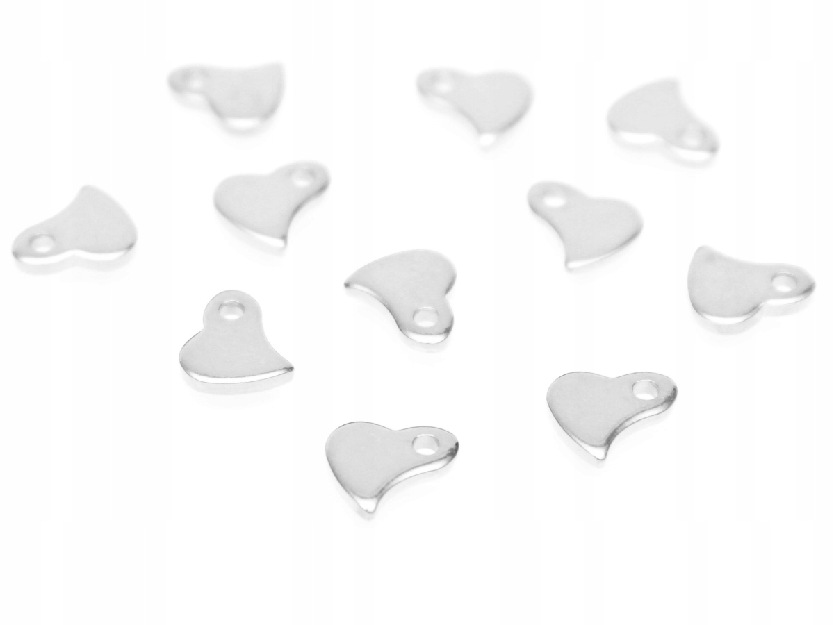 ZM4 Zawieszka charms Metal 6szt 6mm Serce